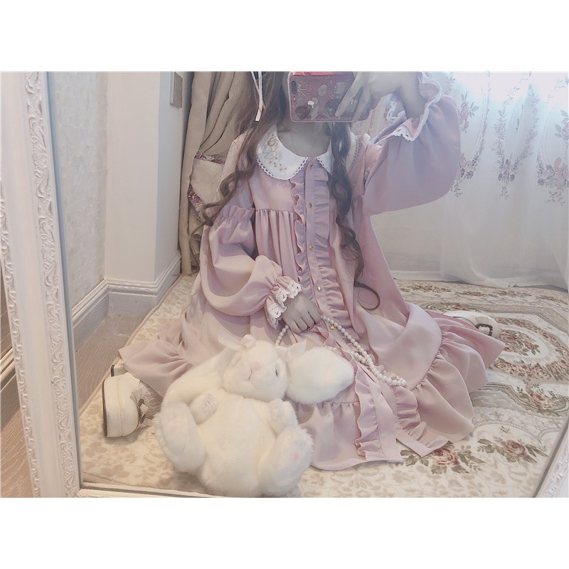 Đầm babaydoll hồng lolita NB kèm ảnh thật 🌸