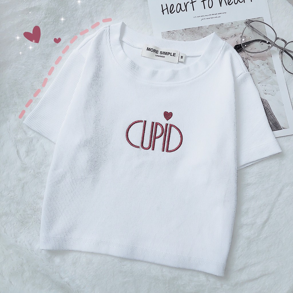 Áo Croptop Nữ Tay Ngắn Form Ôm CUPID Phông Cách Hàn Quốc - Tuni Store