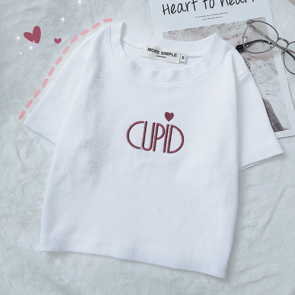 [Mã WASKT304 giảm 15% tối đa 30K đơn 99K] Áo croptop tay ngắn form ôm CUPID ulzzang (ẢNH THẬT) | BigBuy360 - bigbuy360.vn