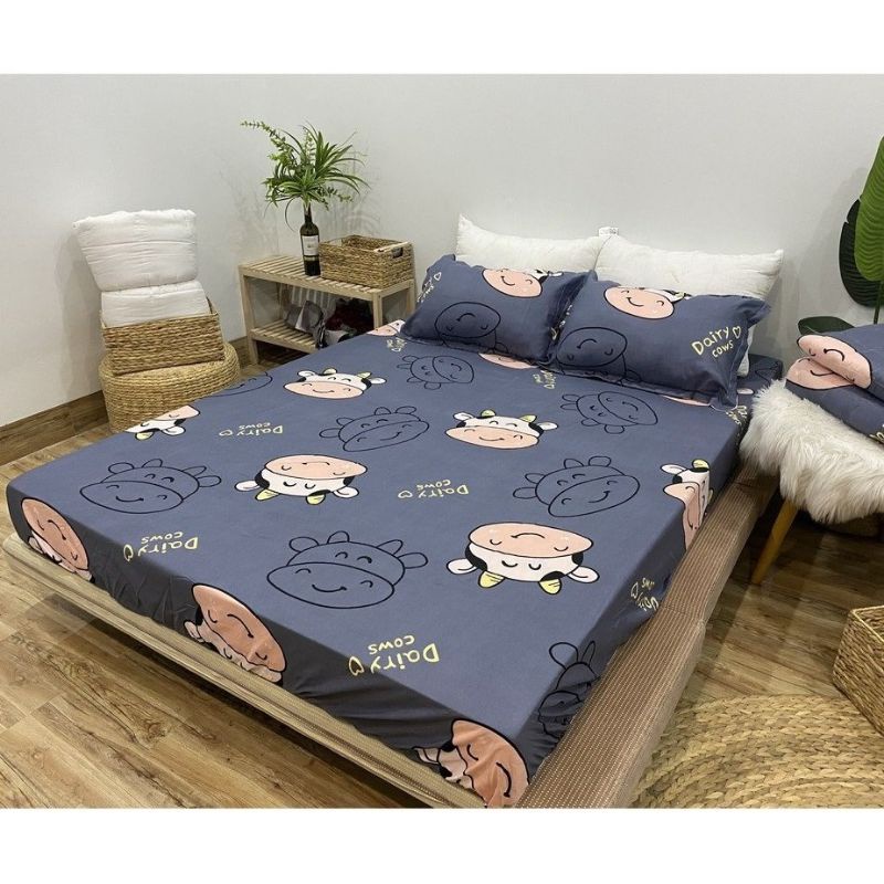 Trọn Bộ ga gối chải giường 3 món 1 ga chun m6 m8 2 vỏ gối đầu như hình nhiều mẫu mới khách chọn mẫu thoải mái