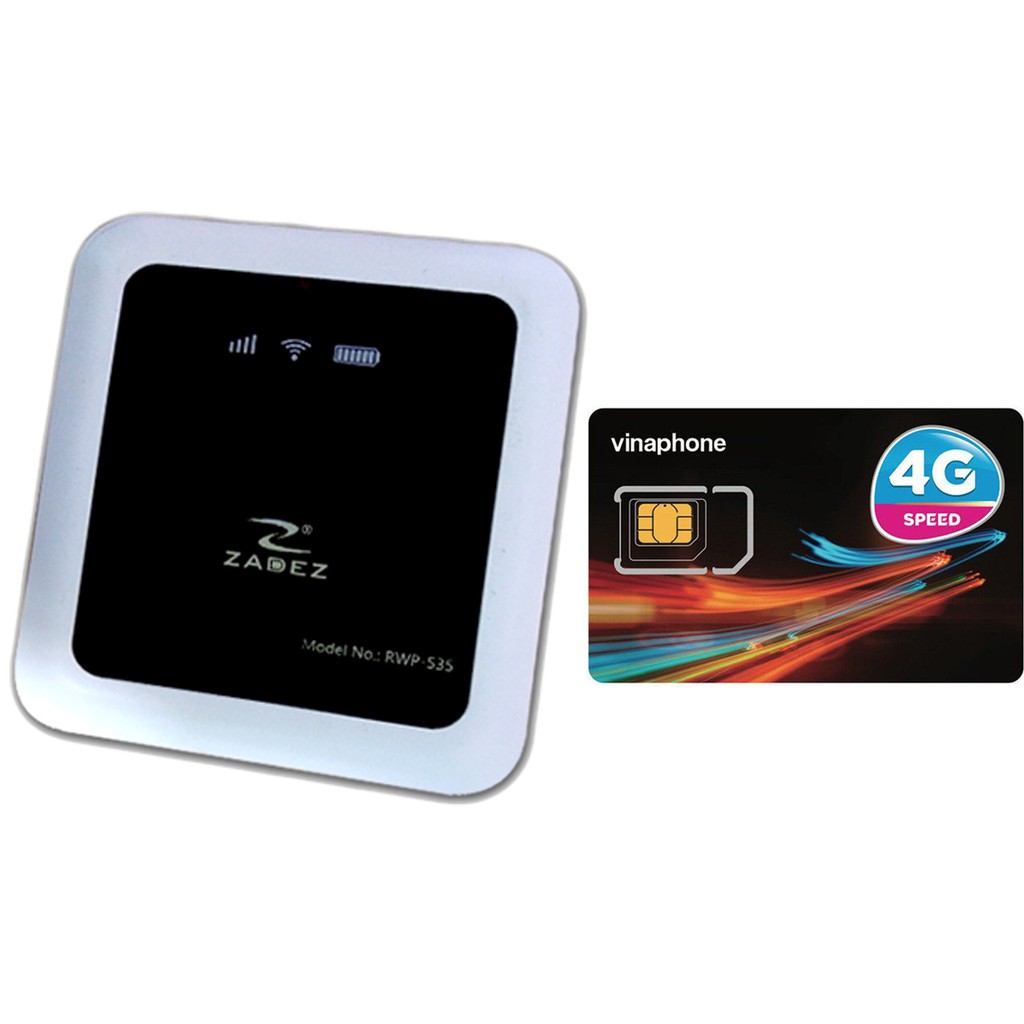 Thiết bị phát wifi bằng sim 4G Zadez 4G WIFI Router PowerBank RWP-535