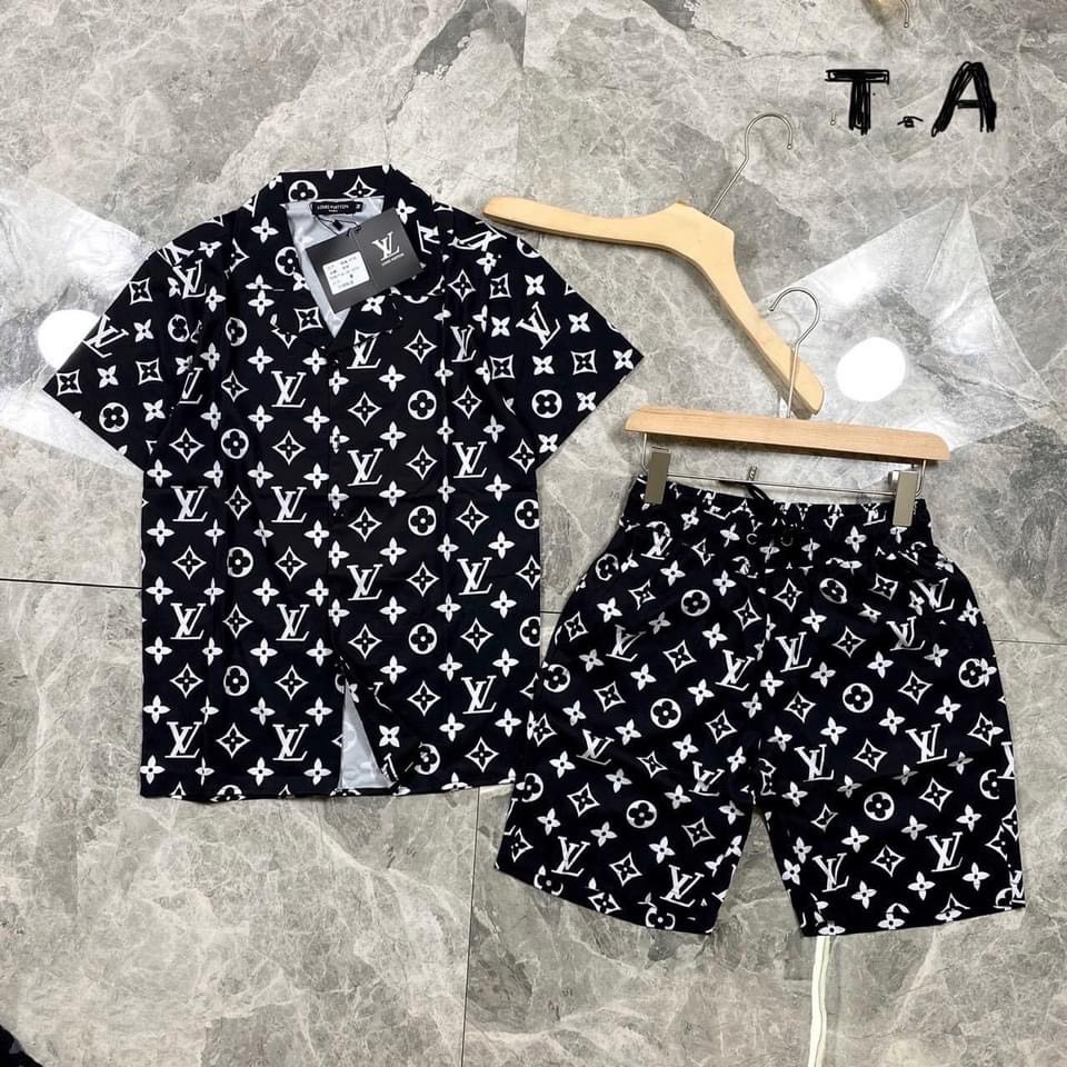Bộ ngủ Pizama LV cực sang - Bộ đồ ngủ LV cộc tay nam | BigBuy360 - bigbuy360.vn