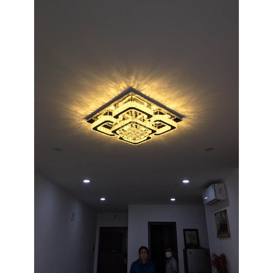 Đèn mâm phale ốp trần vuông trang trí phòng khách,phòng ngủ hiện đại,3 màu ánh sáng,phong cách hiện đại