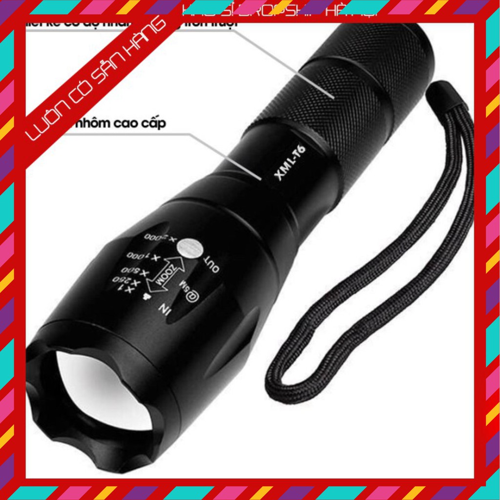 [XẢ KHO] Đèn pin siêu sáng bóng led xml t6 police bin mini cầm tay chống nước tự vệ chuyên dụng   -KSHN