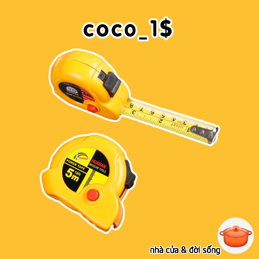 [COCO1$] Thước Cuộn 5m, Thước Dây Cuộn hiệu HUANAN Số To CC09SP067