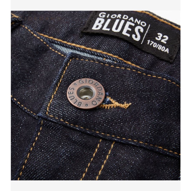Quần jeans GIORDANO 18112071 denim cạp vừa co giãn thời trang dành cho nam