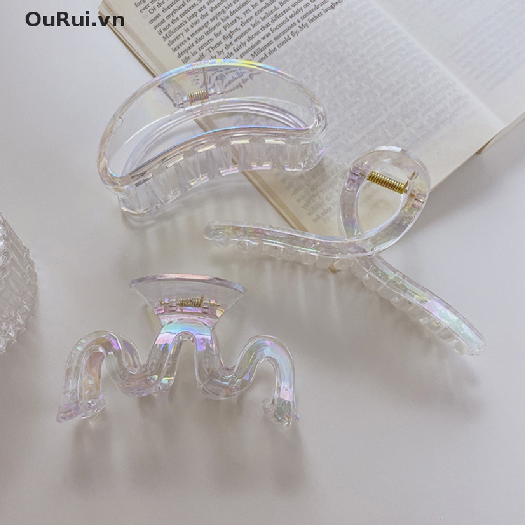 Kẹp Tóc Càng Cua Màu Laser Gradient Ngọt Ngào Thời Trang Mùa Hè Cho Nữ