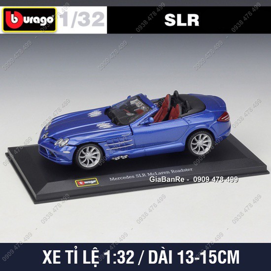 Xe Mô Hình Kim Loại Mercedes SLR Mclaren Roadster Tỉ Lệ 1:32 - Bburago - Xanh - 9821.2