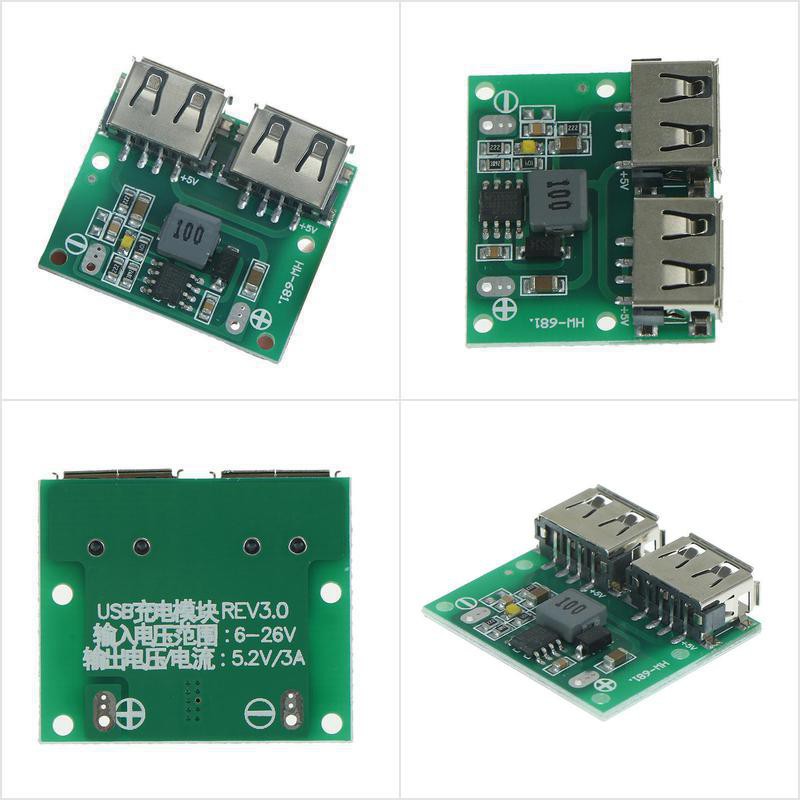 Mô Đun Hạ Áp 2 Cổng USB 9V 12V 24V - 5V DC-DC Chuyên Dụng