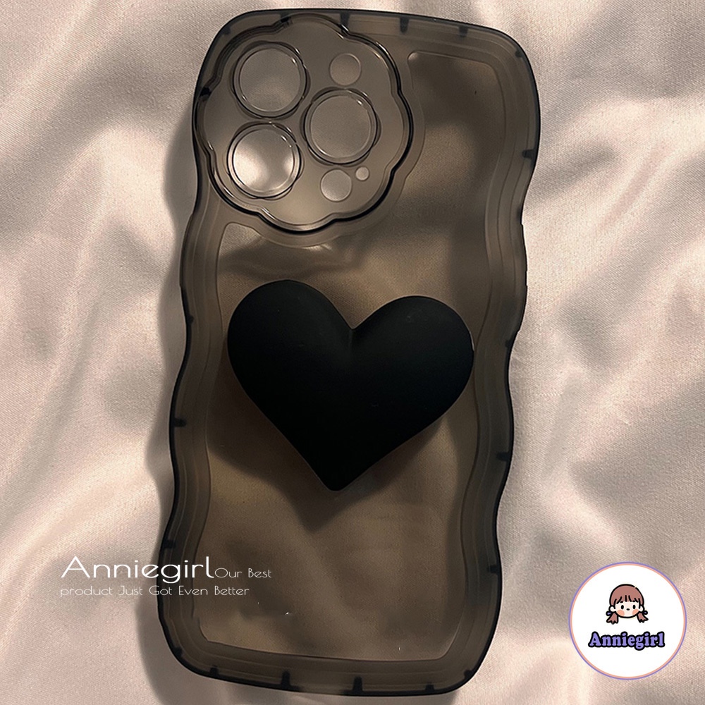 Ốp Điện Thoại TPU Mềm Chống Sốc Mặt Nhám Họa Tiết Trái Tim 3D Có Dây Đeo Tay Cho IPhone 14 13 12 11 Pro Max X XR