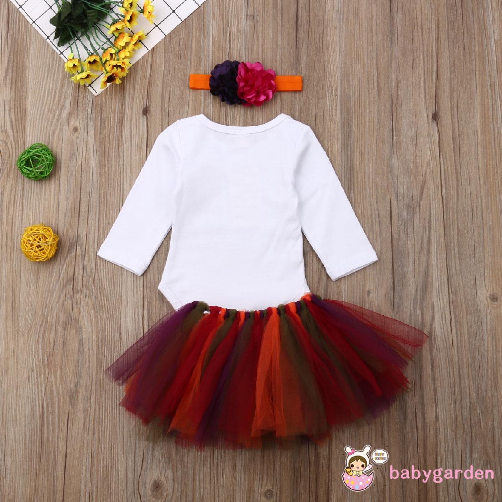 Set áo liền quần + chân váy vải tuyn + băng đô dễ thương cho bé gái