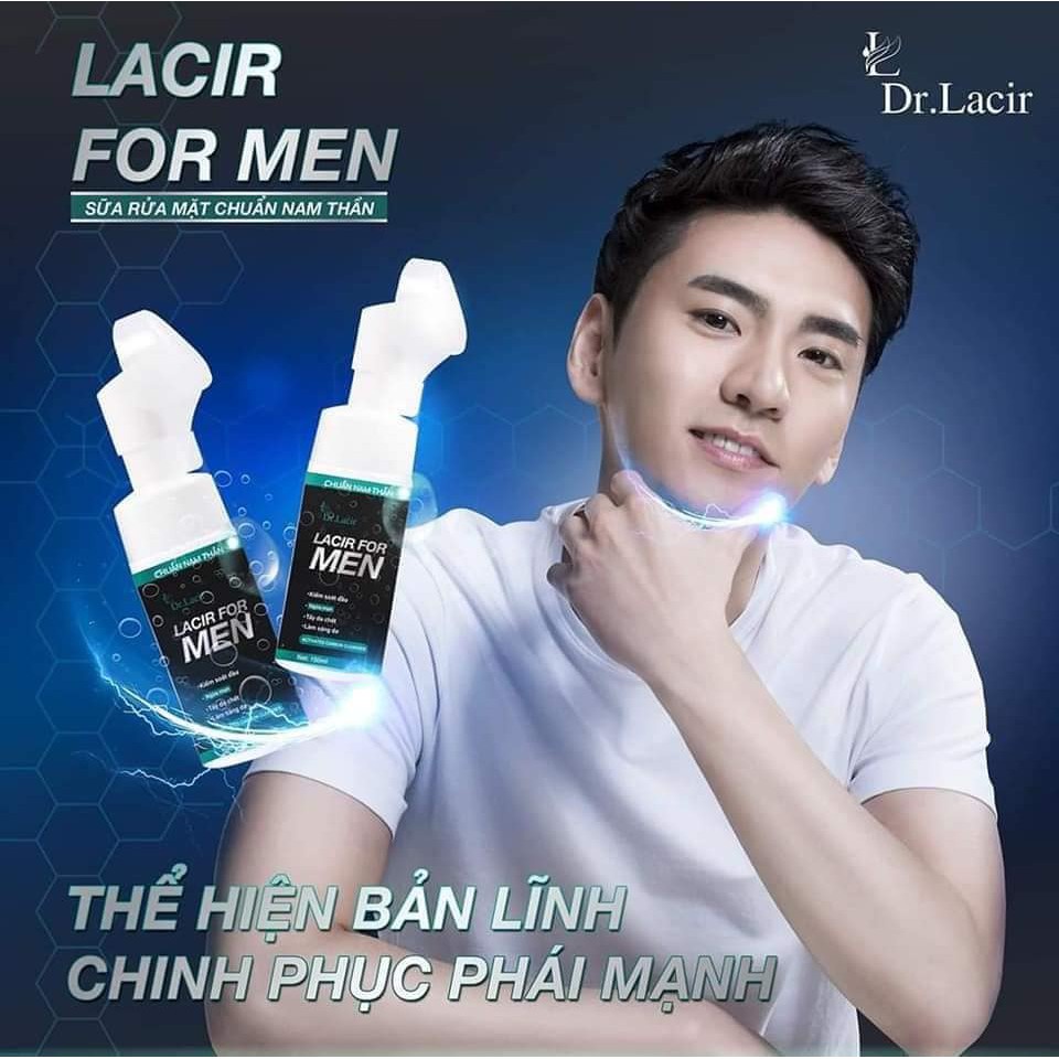 Sữa rửa mặt nam Dr. Lacir Lacir For Men than hoạt tính 150ml LM02