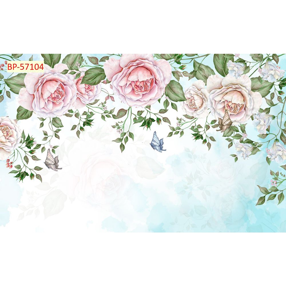 Tranh Dán Hoa Dây Leo Màu Hồng,Màu Tím, Màu Trắng