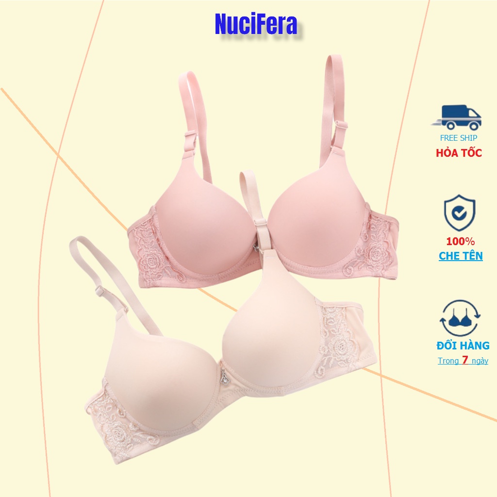 Áo nâng ngực đệm mỏng có gọng AL21_NuciFera cup ngực tròn gom ngực tạo khe, chống chảy xệ