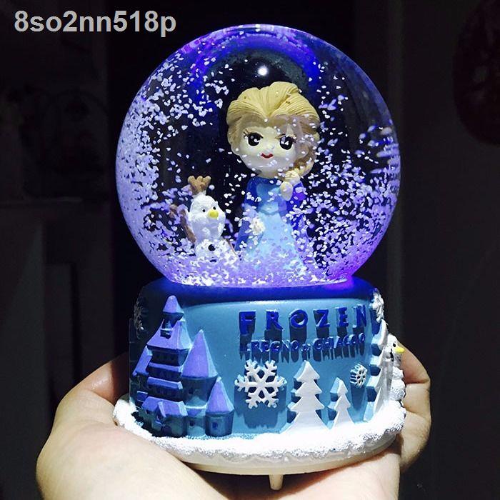 8so2nn518pHộp nhạc quả cầu pha lê công chúa Elsa Hộp phát sáng Frozen Quà tặng tuyết cho bé gái [Kết thúc n