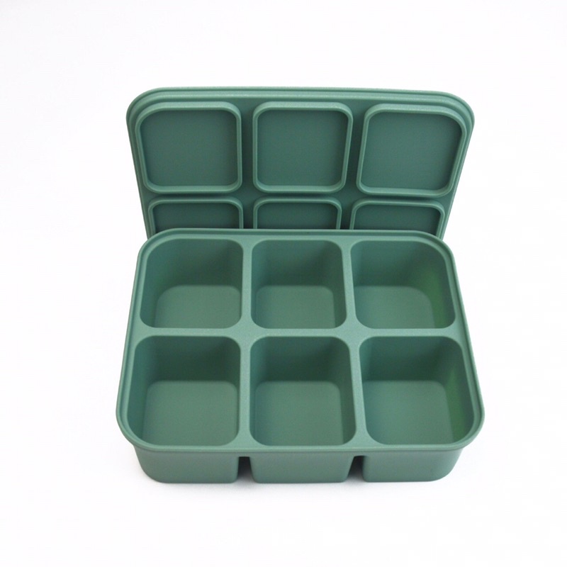 Khay trữ đông thực phẩm đồ ăn dặm khuôn làm đá silicon cao cấp có nắp đậy chống dính chịu nhiệt phong cách hàn