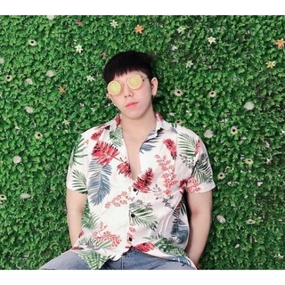 Áo sơ mi đi biển- Áo lá đỏ mặc nhóm cực chất