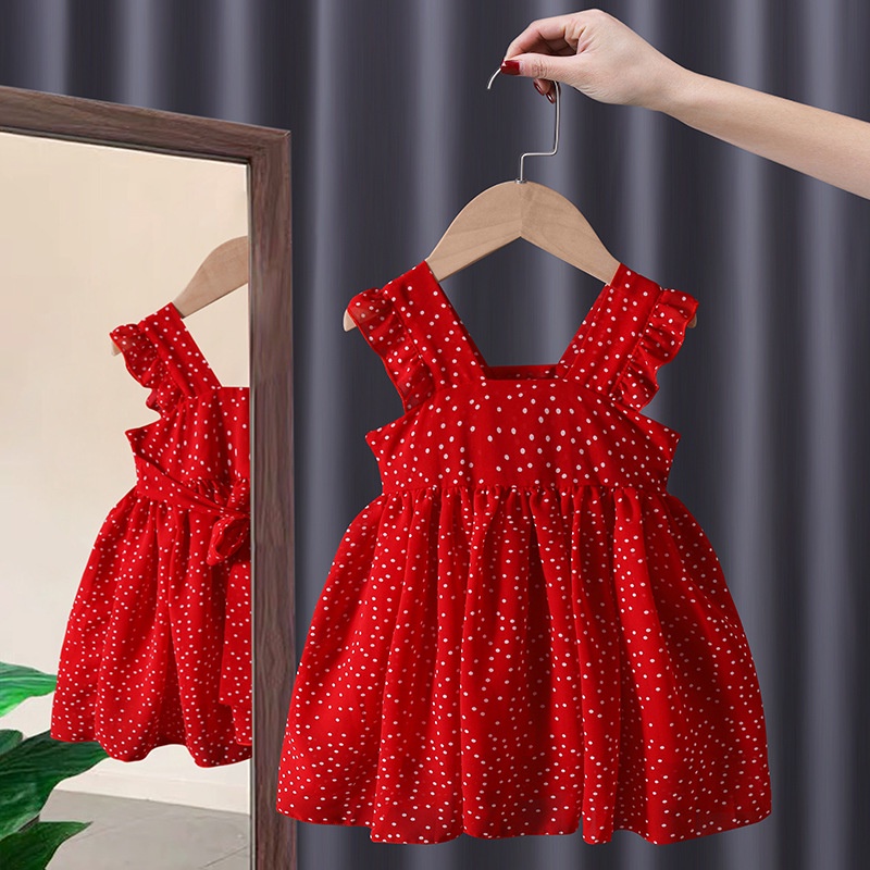VT4 Size90-130 (9-25kg) Váy đầm bé gái (Đầm suông sát nách chữ A) Thời trang trẻ Em hàng quảng châu