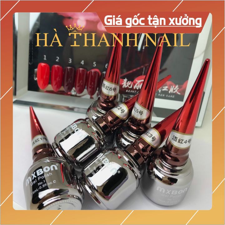 Sơn Gel MXBon Đỏ Chuẩn 6 Màu 15ml [ MXBon Full Red Color ]