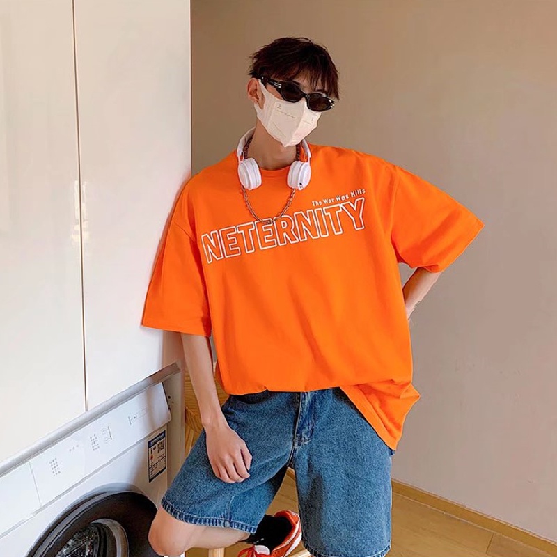 Áo Thun Tay Ngắn Dáng Rộng In Chữ Phong Cách Hip Hop Thời Trang Mùa Hè Cho Nam Và Nữ size M-5XL