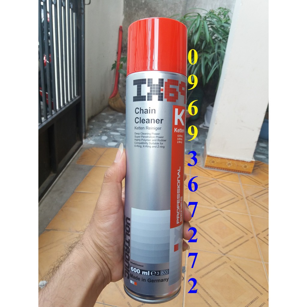 IX69 Voltronic 600ml- Dung dịch tẩy rửa dầu nhớt sên xích, lốc máy.