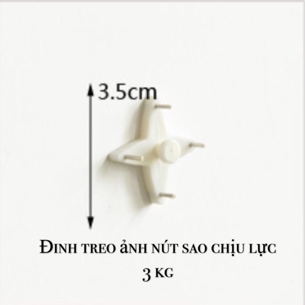 BỘ 5 ĐINH TREO ẢNH NÚT SAO 4 ĐINH CHỊU LỰC 3 KG