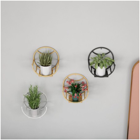 Kệ Trang Trí Các Loại Hoa Chậu Cây Treo Trên Tường Thiết Kế Hình Vầng Trăng Được Làm Bằng Sắt Không Bị Gỉ