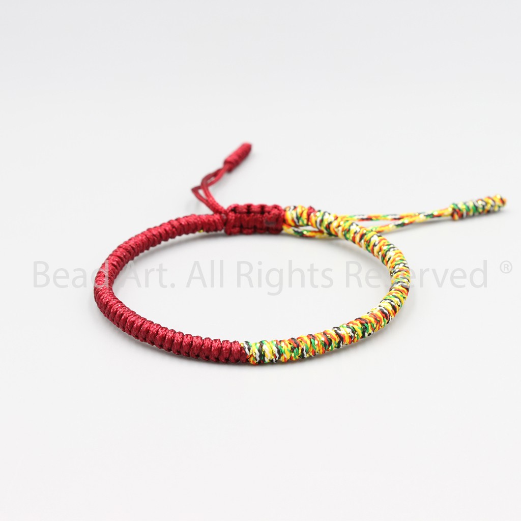 Combo 2 Vòng Tay Dây Ngũ Sắc Thắt Chỉ Màu Tibet Handmade, Vòng Tay Phong Thuỷ, Chuỗi Hạt S48 - Bead Art