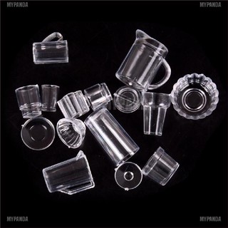 Set 10-15 mô hình đồ chơi tô chén dĩa cốc dụng cụ bàn ăn mini dành cho nhà búp bê