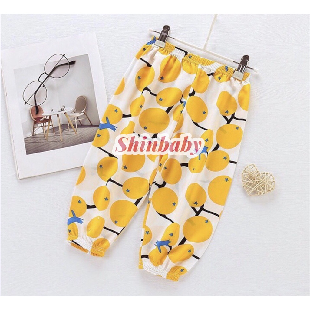 Set 5 quần bom dài vải cotton mềm mát chống muỗi nằm điều hòa mặc hè thu dành cho bé