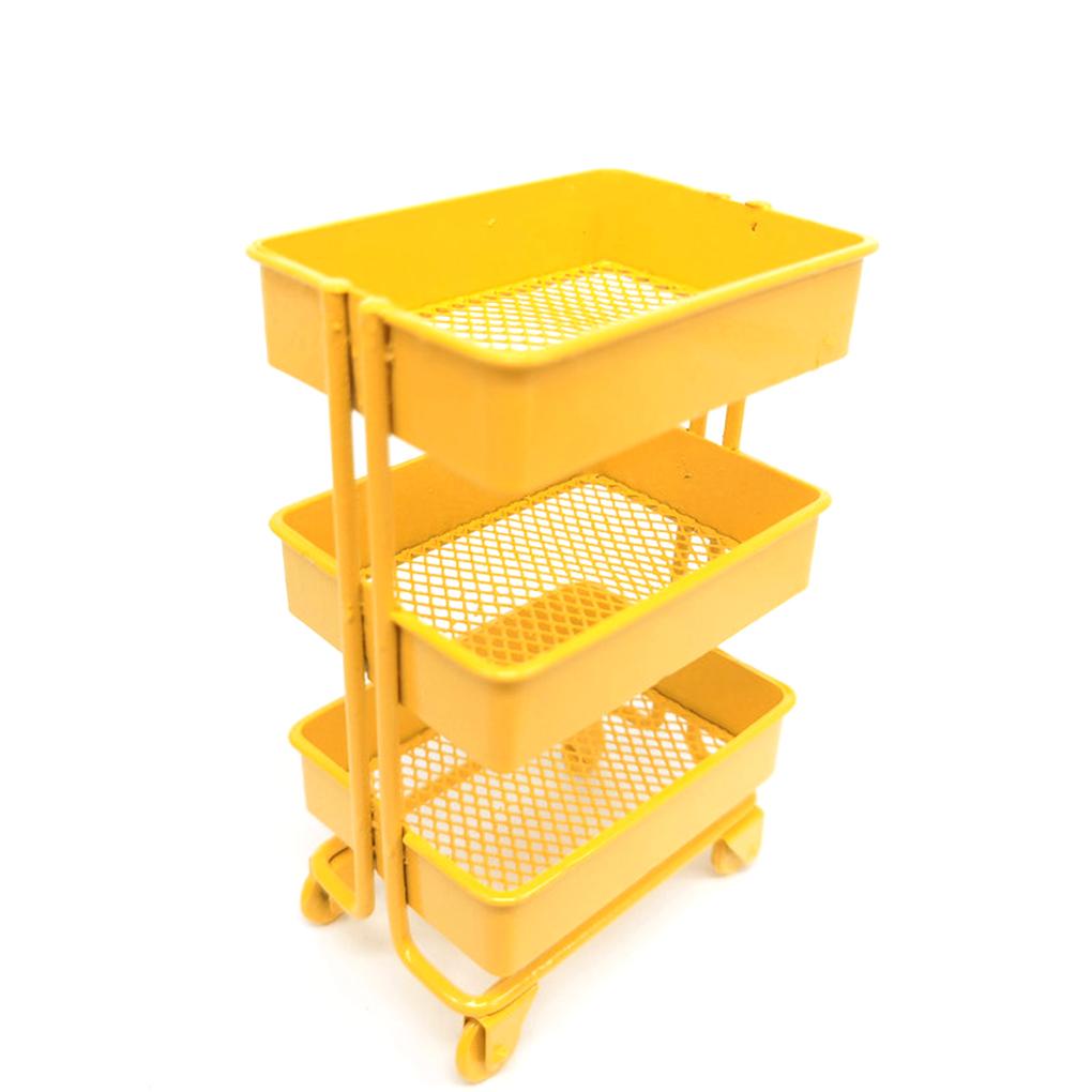 [Choo] Giá Đựng Đồ Ba Tầng Bằng Kim Loại Đơn Giản Sáng Bóng Trang Trí Xe Đẩy Em Bé Đáng Yêu