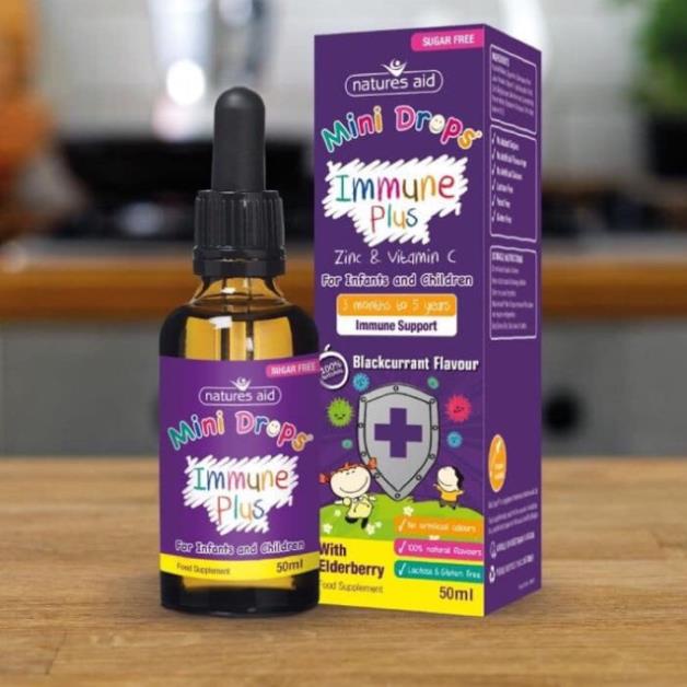 Natures Aid tăng đề kháng vitamin c + Kẽm cho bé từ 3 tháng