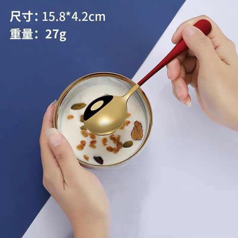 Thìa inox mạ vàng phối màu hàng đẹp