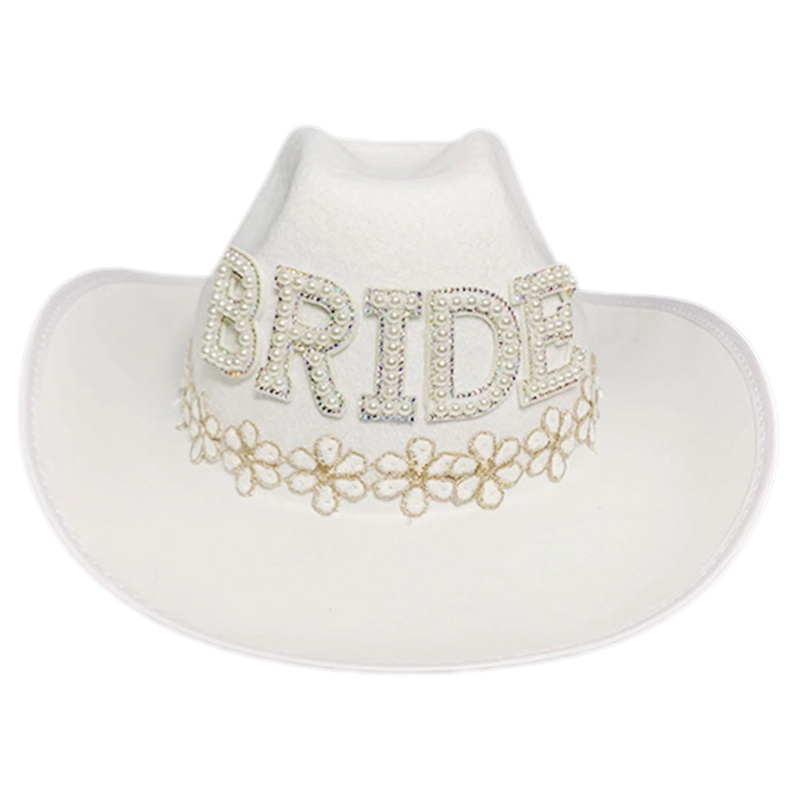 Brroa Mũ Fedora Đính Đá Chữ BRIDE / MRS Lấp Lánh Phong Cách Phương Tây Cho Cô Dâu / Chụp Ảnh