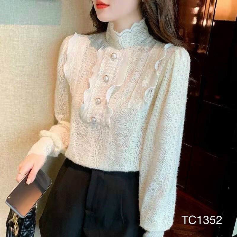 Áo sơ mi ren hàng tàu bao đẹp