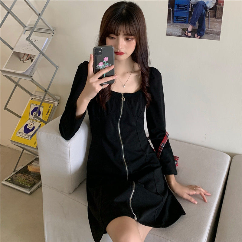 ✿ Plus Size/42-100 KG✿ 2020 Korean Women's Dress Square Collar Medium Length Skirt
