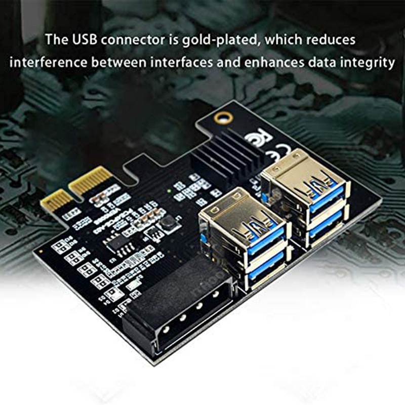 Card Mở Rộng Pci-E 1 Sang 4 Pci-E 1x Sang 16x 4 Cổng Usb 3.0 Cho Btc Miner Mining | BigBuy360 - bigbuy360.vn