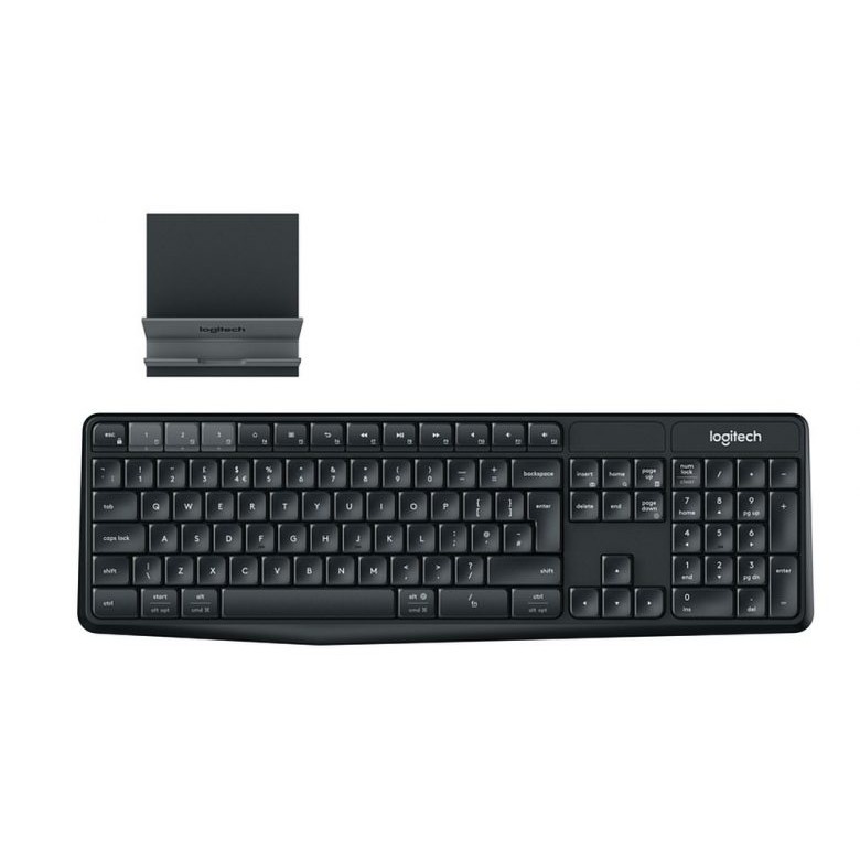 Bàn phím không dây Wireless & bluetooth Logitech K375 Đen (Kèm giá đỡ Điện thoại)