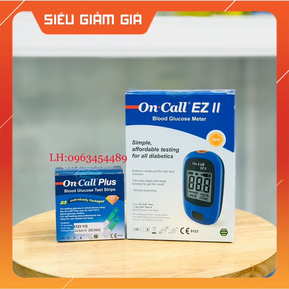 Máy đo tiểu đường On Call EZ ll ( Bảo hành trọn đời) + TẶNG 25 TEST THỬ + KIM+ BÚT