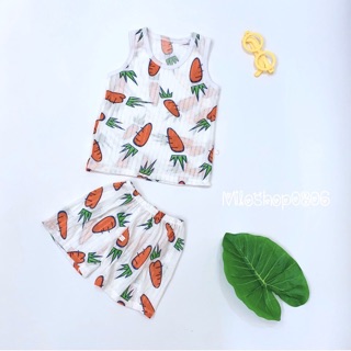 Bộ ba lỗ cotton giấy cho bé