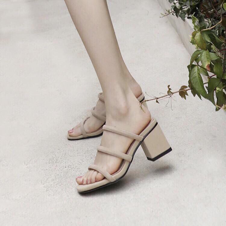 Guốc nữ 3 quai hàng đẹp mã HGG3 gót cao 5cm