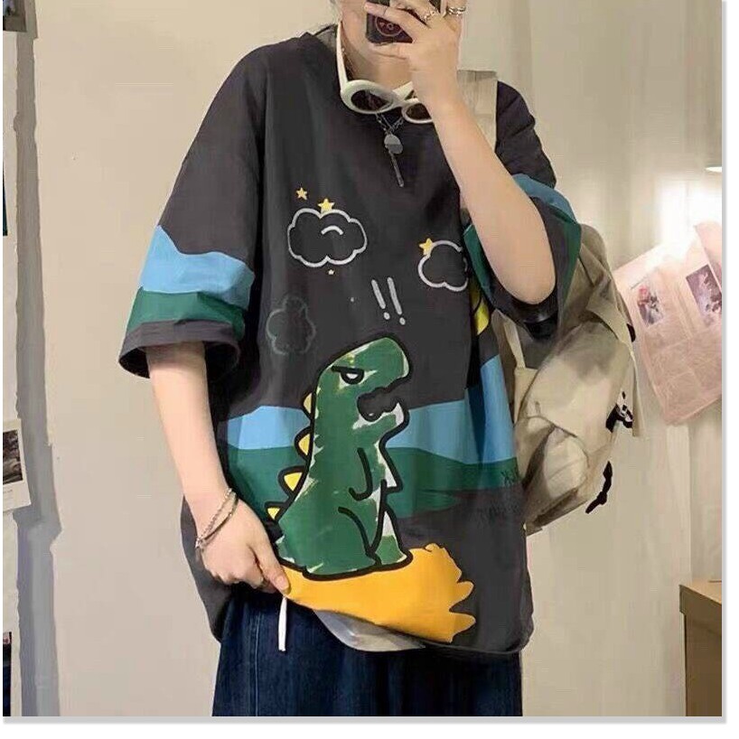 Áo thun tay lỡ form rộng KHỦNG LONG CỰC ĐẸP HOT HÈ TREND 2021 KOKO MI STORE