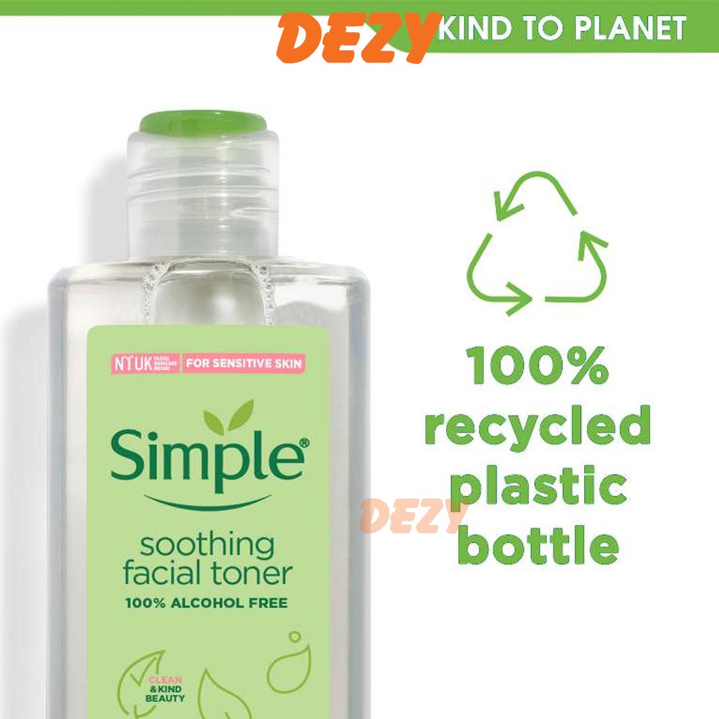 Toner Simple CHÍNH HÃNG Kháng Khuẩn Cho Da Mụn Dầu Dưỡng Ẩm Da Nhạy Cảm - Nước Hoa Hồng Toners Chăm Sóc Da Sắc Đẹp Dezy | BigBuy360 - bigbuy360.vn