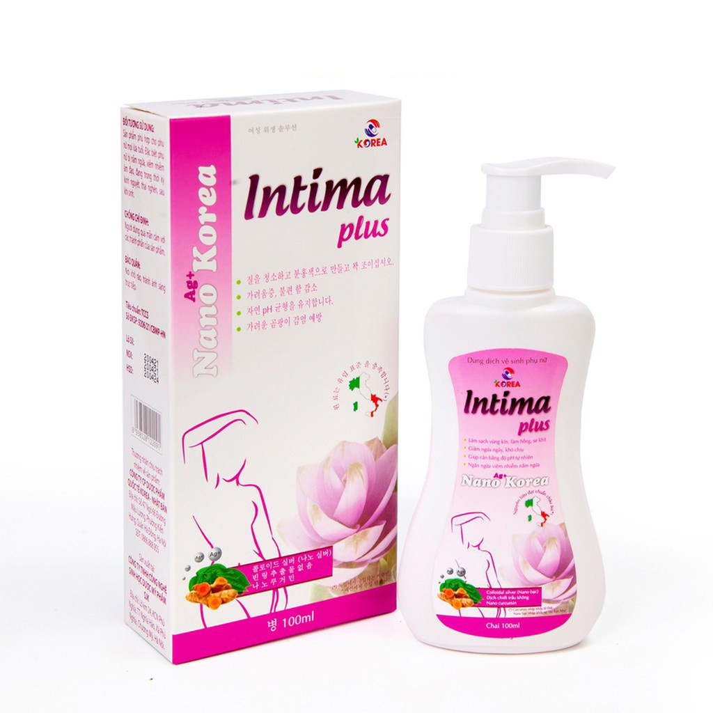 Dung dịch vệ sinh INTIMA PLUS nước rửa phụ khoa se khít vùng kín kháng khuẩn khử mùi hôi hương nước hoa chai100ml