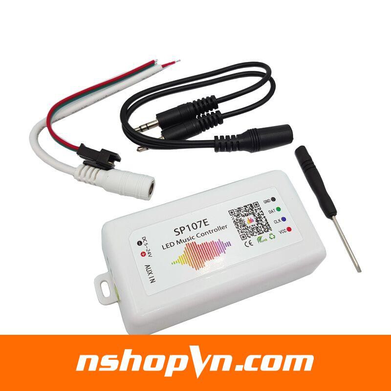 Bộ điều khiển LED WS2812 nháy theo nhạc SP107E 5-24V app bluetooth