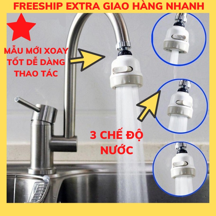 Vòi nước rửa chén bát inox tăng áp xoay 360 độ 3 chế độ tiết kiệm nước giá rẻ loại tốt