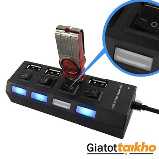 Hub USB 4 cổng hình ổ điện có công tắc tiện dụng