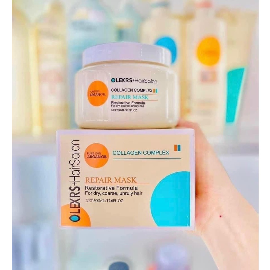 Kem Ủ tóc phục hồi Olexrs hair salon Argan Oil Collagen hương nước hoa giúp làm mượt tóc giảm rụng tóc