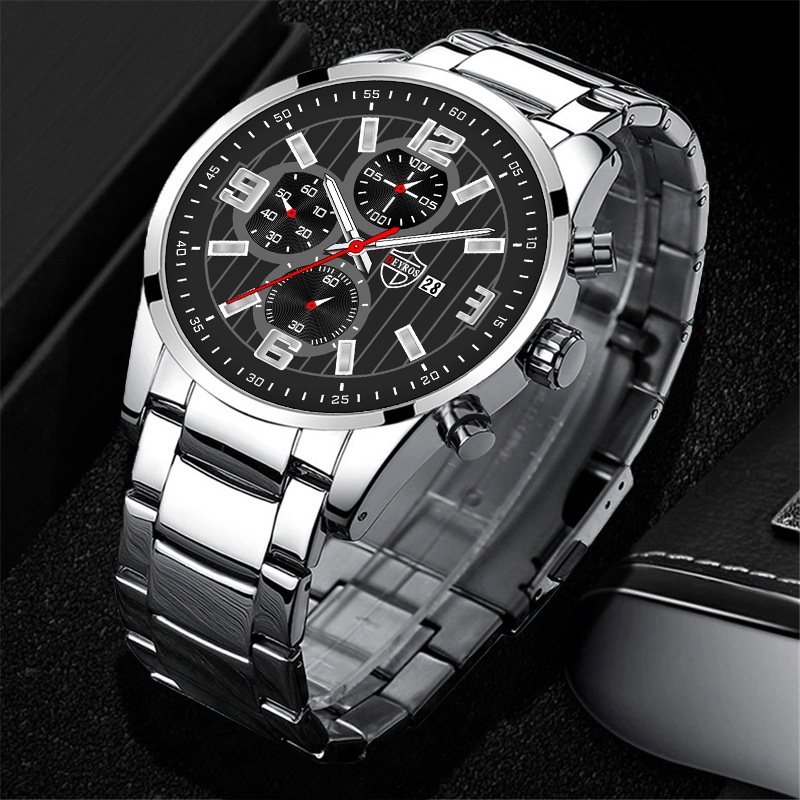 Đồng Hồ Quartz Nam Hiển Thị Ngày Dây Đeo Da Dạ Quang Thời Trang 2022