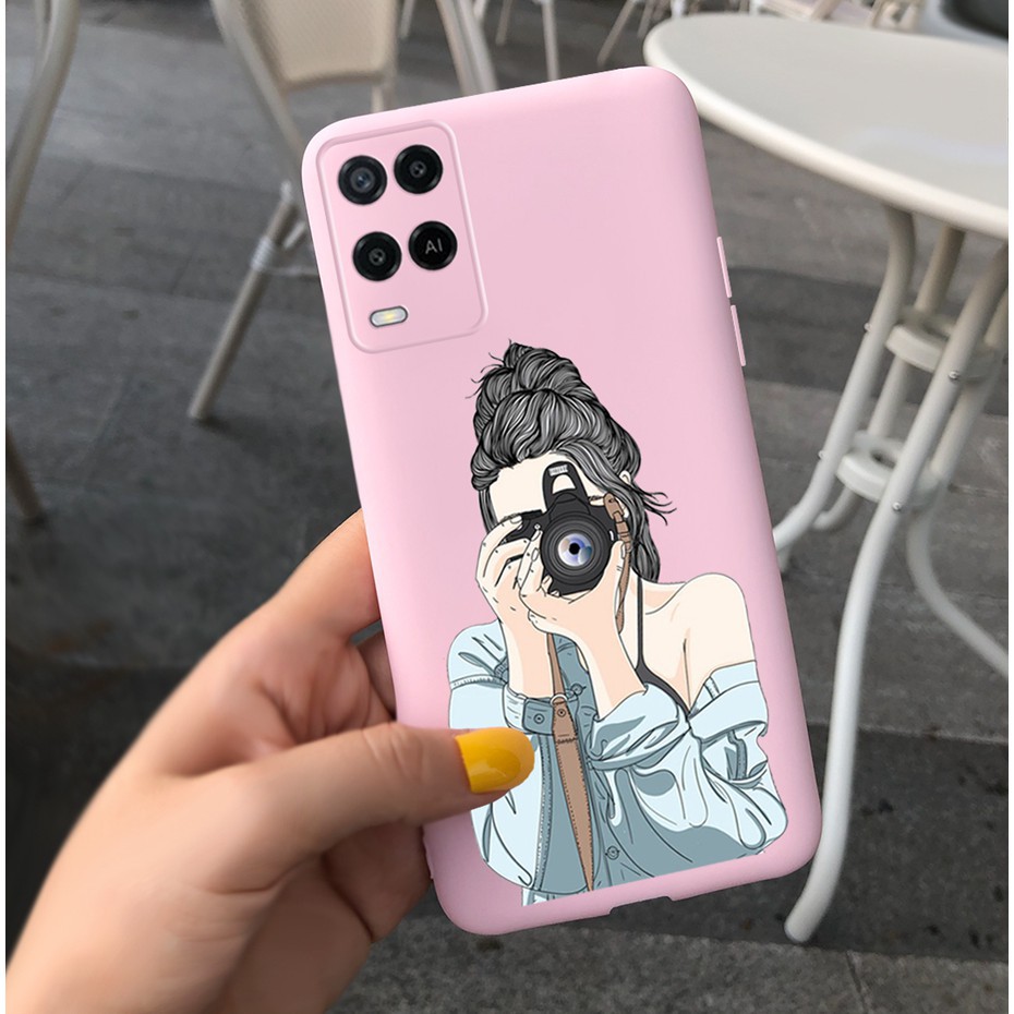 Ốp Lưng Silicon Dẻo In Hình Cô Gái Dễ Thương Dành Cho Oppo A54 4g 2021 Oppo Cph2239